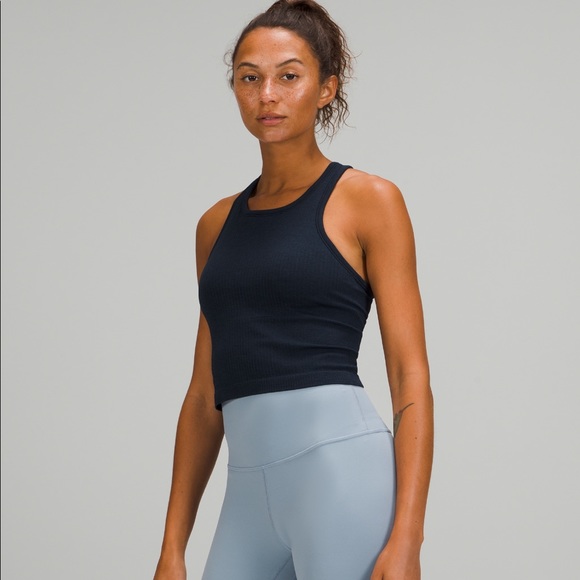 ❤️ Lululemon True Navy Ebb to Street Crop Tank Top NWT Size 6 - Picture 2 of 9